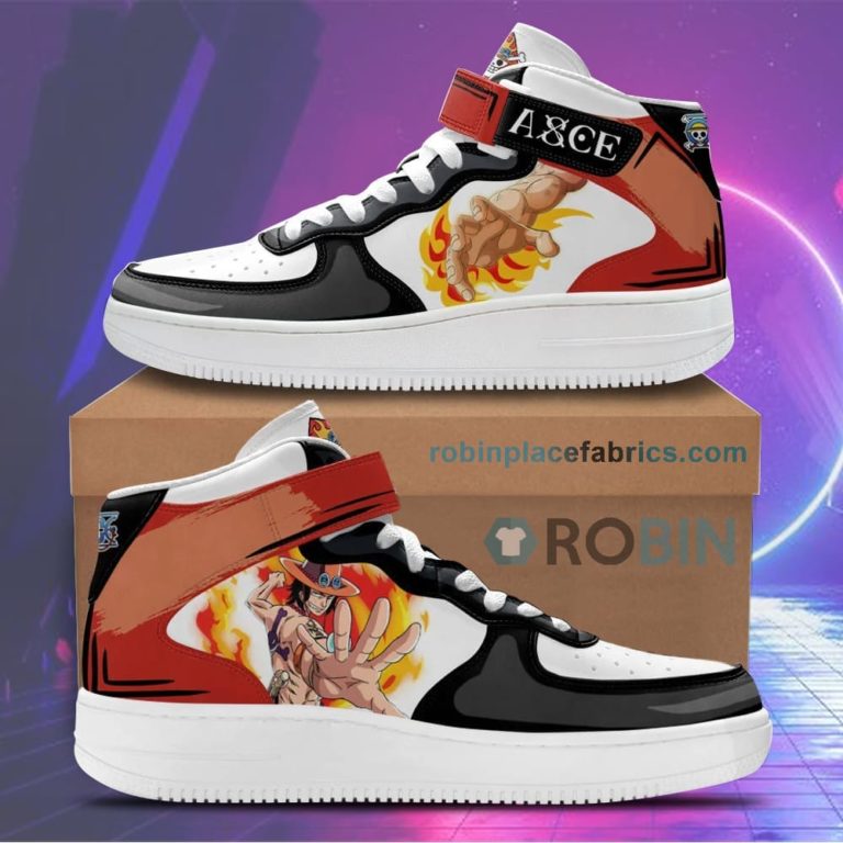 Ace Sneakers Air Mid One Piece Anime Shoes