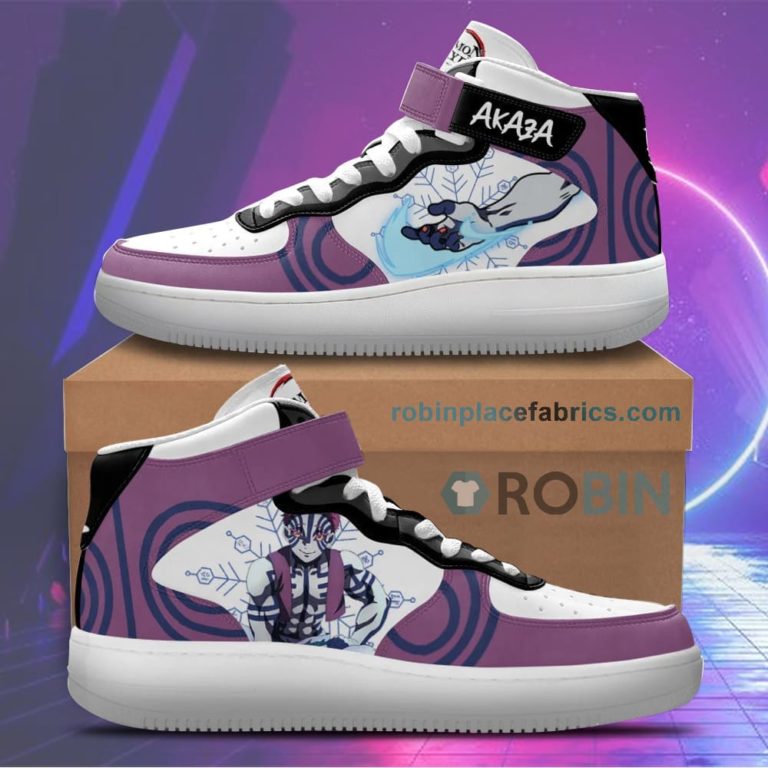 Akaza Sneakers Air Mid Custom Anime Demon Slayer Shoes