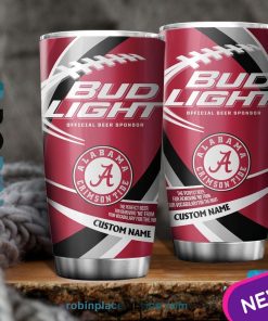 Alabama Crimson Tide NCAA Bud Light Beer Custom Name Tumblers Cup