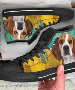 American Foxhound Dog Sneakers Colorful Canvas High Top Shoes