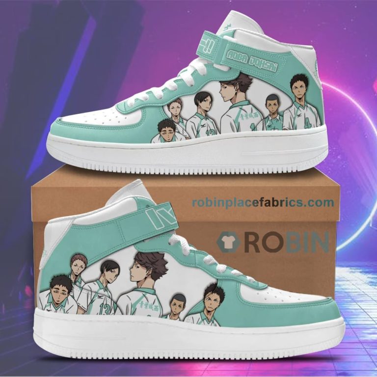 Aoba Johsai High Sneakers Air Mid Custom Haikyuu Anime Shoes
