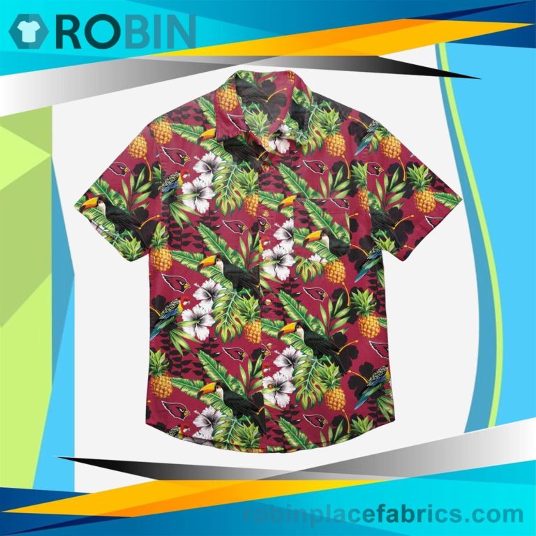 Arizona Cardinals Floral Button Up Shirt