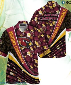 Arizona Cardinals NFL Football With Tropical Flower Pattern Hawaiian Shirt