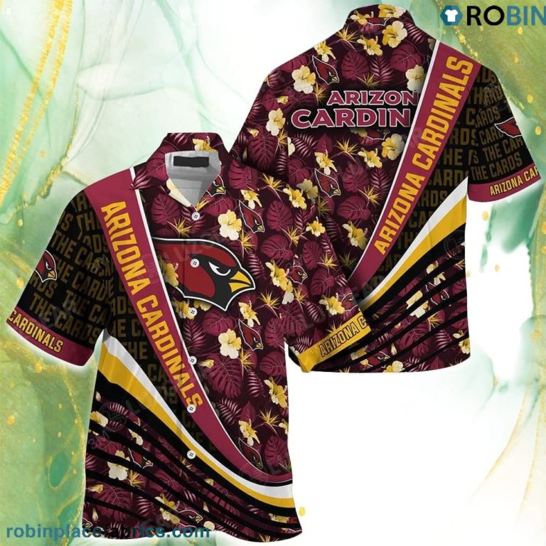 Arizona Cardinals NFL Football With Tropical Flower Pattern Hawaiian Shirt