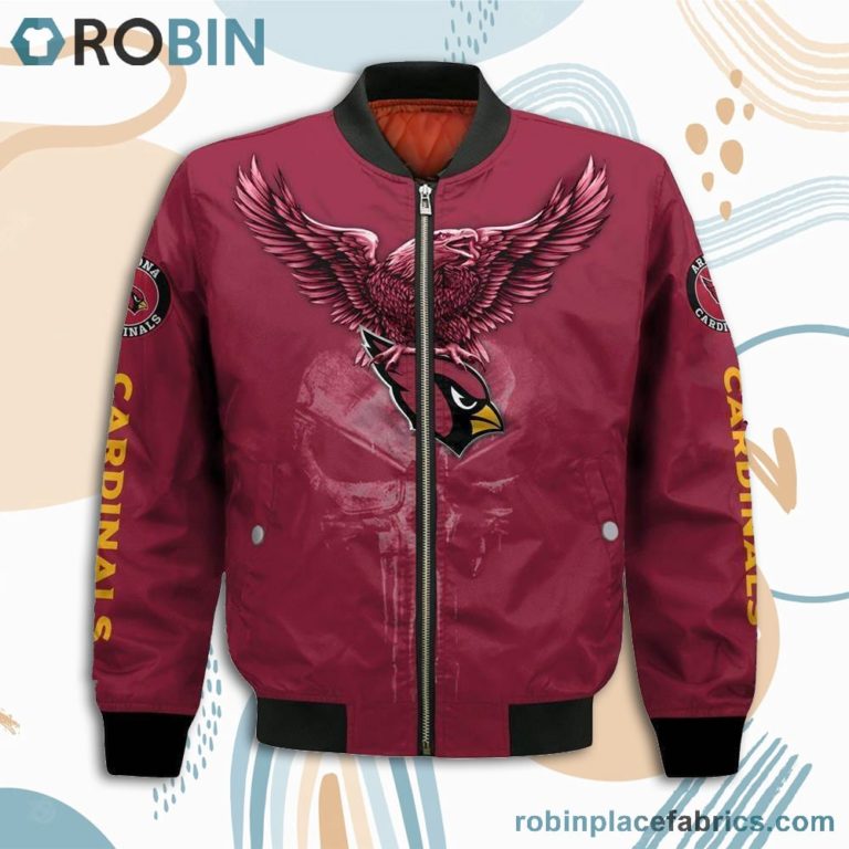 Arizona Cardinals NFL Logo Eagle Skull Bomber Jacket