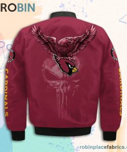Arizona Cardinals NFL Logo Eagle Skull Bomber Jacket Arizona Cardinals NFL Logo Eagle Skull Bomber Jacket