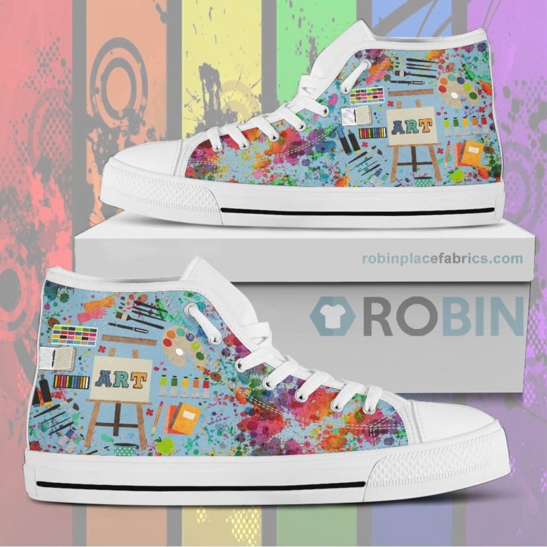 Art Teacher Canvas High Top Shoes