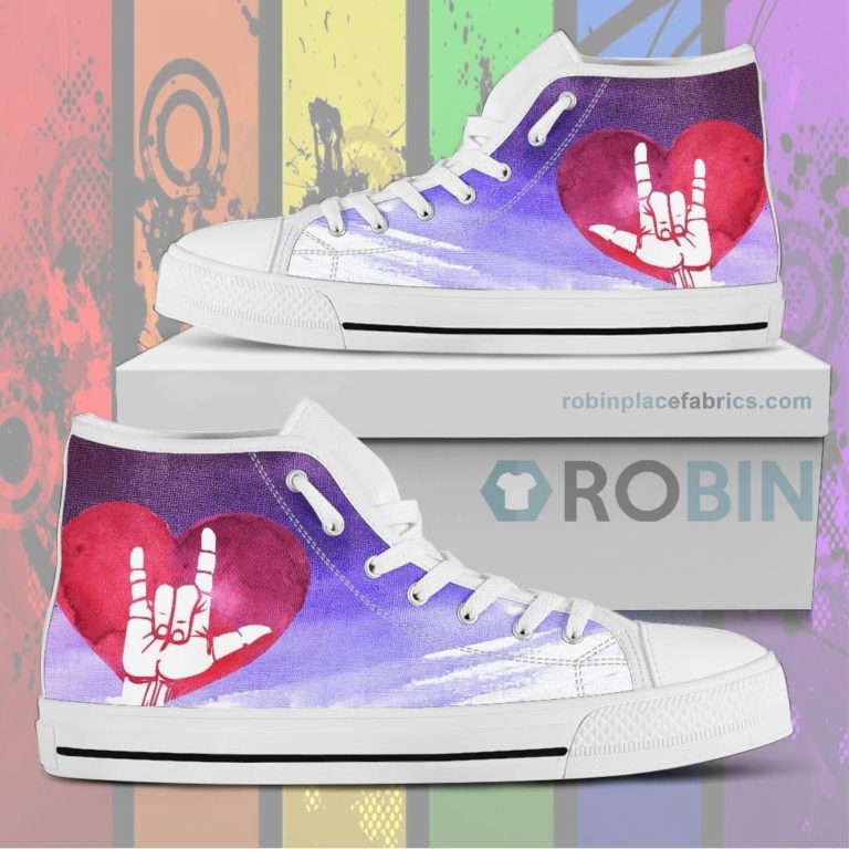 ASL Love Canvas High Top Shoes