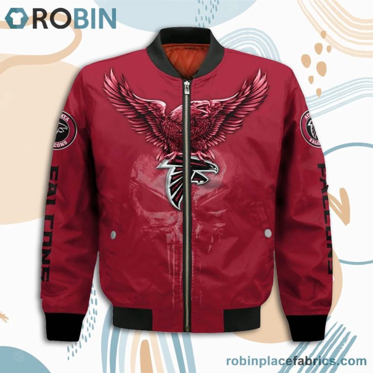 Atlanta Falcons NFL Logo Eagle Skull Bomber Jacket
