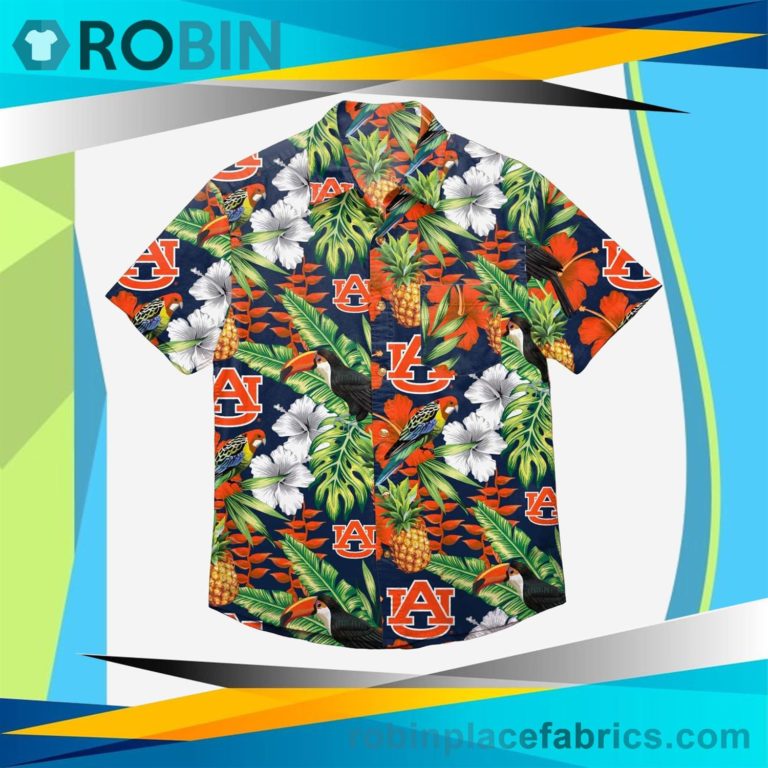 Auburn Tigers Floral Button Up Shirt