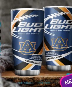 Auburn Tigers NCAA Bud Light Beer Custom Name Tumblers Cup