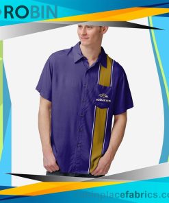 Baltimore Ravens Bowling Stripe Button Up Shirt