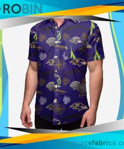 Baltimore Ravens Floral Button Up Shirt