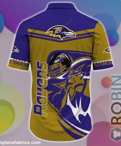 Baltimore Ravens NFL Casual Button Down Hawaiian Shirts