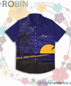 Baltimore Ravens Nfl Tropical Sunset Button Up Shirt