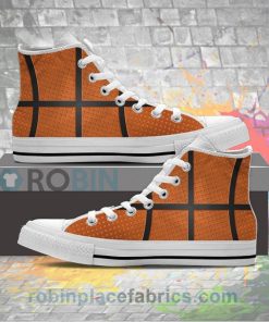 Basketball Pattern Canvas High Top Sneaker