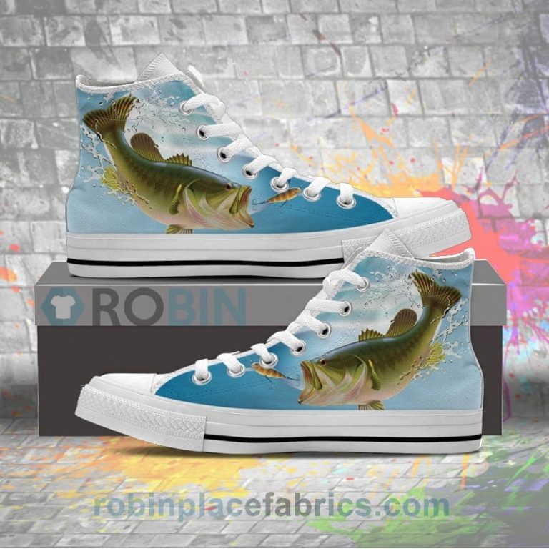 Bass Fishing High Top Canvas High Top Sneaker