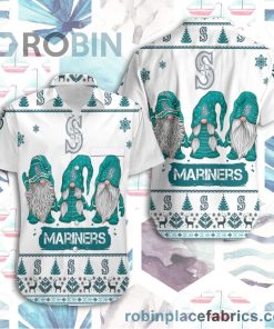 Beach Shirt Christmas Gnomes Seattle Mariners Ugly Sweatshirt Christmas Casual Button Down Hawaiian Shirts