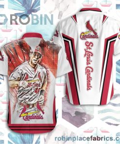 Beach Shirt Paul Goldshmidt 46 St Louis Cardinals Red Background Hawaiian Shirt