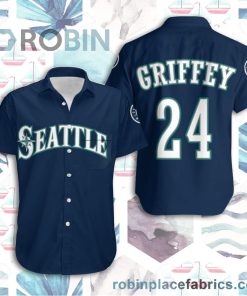 Beach Shirt Seattle Mariners 24 Griffey Jersey Inspired Casual Button Down Hawaiian Shirts
