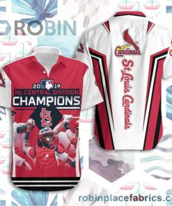 Beach Shirt St Louis Cardinals 2019 Nl Central Champions Short Sleeve Button Down Hawaiian Shirt