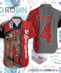 Beach Shirt St Louis Cardinals Yadier Molina Legend Split Face Casual Button Down Hawaiian Shirts