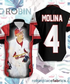 Beach Shirt Yadier Molina St Louis Cardinals Best Players Busch Stadium Background Hawaiian Shirt