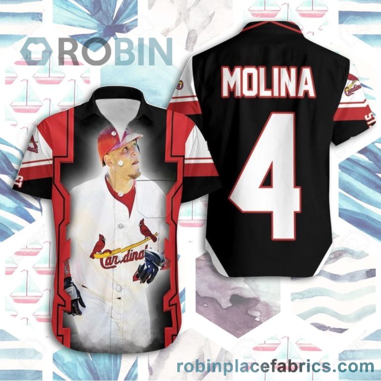 Beach Shirt Yadier Molina St Louis Cardinals Best Players Busch Stadium Background Hawaiian Shirt