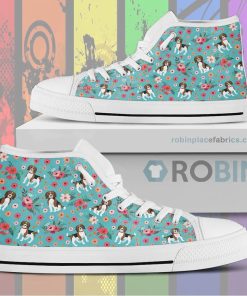 Beagle Flower Canvas High Top Sneaker