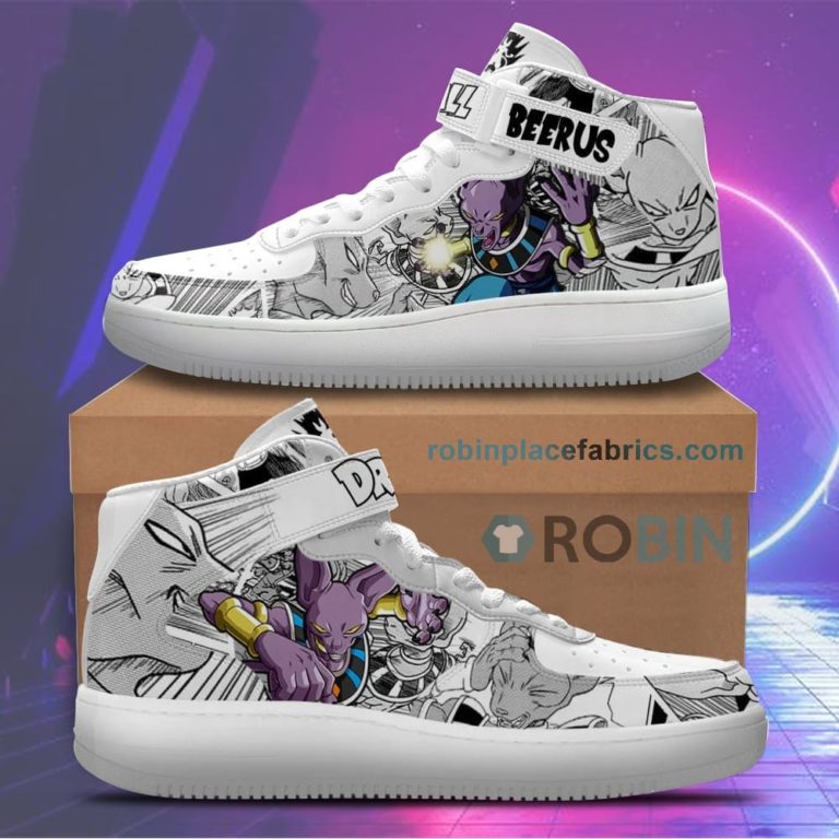 Beerus Sneakers Air Mid Custom Dragon Ball Anime Shoes