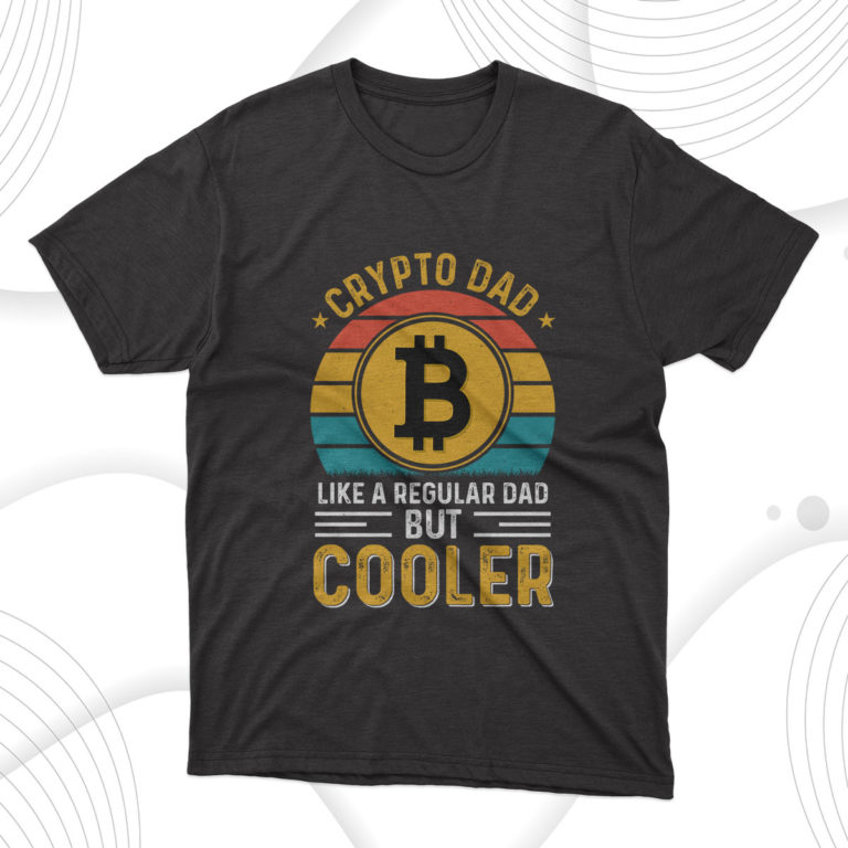 Cooler Crypto Dad Retro Sunset T-Shirt, Fathers Day Gift Tee Shirt