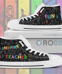 Blackboard Teacher Canvas High Top Shoes
