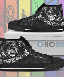 Born to Ride Motorcycle Canvas High Top Sneaker