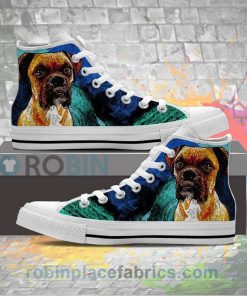 Boxer Dog Canvas High Top Sneaker