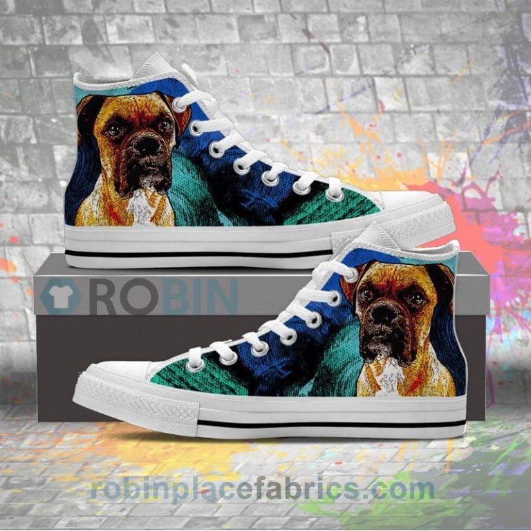 Boxer Dog Canvas High Top Sneaker