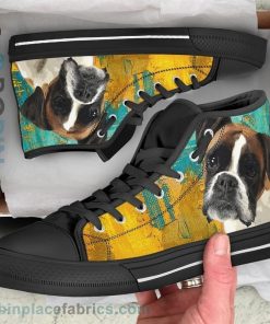 Boxer Dog Sneakers Colorful Canvas High Top Shoes