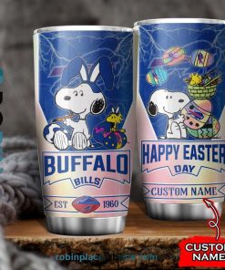 Buffalo Bills NFL Snoopy Happy Easter Day Custom Name Tumblers Cup