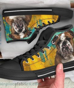 Bulldog Dog Sneakers Colorful Canvas High Top Shoes Bulldog Dog Sneakers Colorful Canvas High Top Shoes