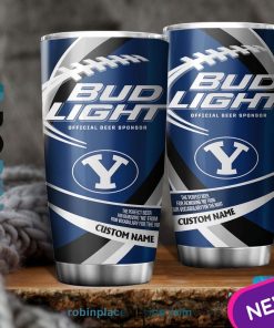 BYU Cougars NCAA Bud Light Beer Custom Name Tumblers Cup
