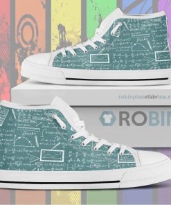 Calculus Pattern Canvas High Top Shoes