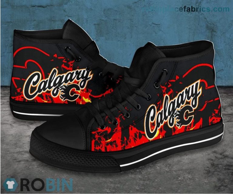 Calgary Flames Canvas Shoes High Top