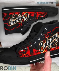 Calgary Flames Canvas Shoes High Top