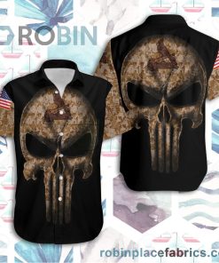 Camouflage Skull St Louis Cardinals American Flag Casual Button Down Hawaiian Shirts