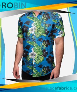 Carolina Panthers Floral Button Up Shirt