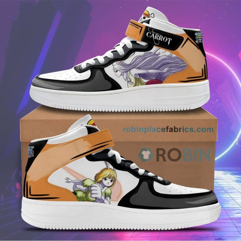 Carrot Sneakers Air Mid Custom One Piece Anime Shoes