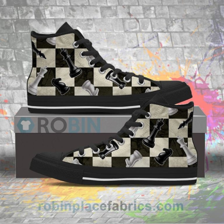 Chess Lovers Canvas High Top Shoes