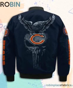 Chicago Bears NFL Logo Eagle Skull Bomber Jacket Chicago Bears NFL Logo Eagle Skull Bomber Jacket