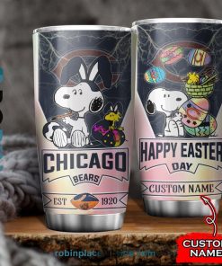 Chicago Bears NFL Snoopy Happy Easter Day Custom Name Tumblers Cup