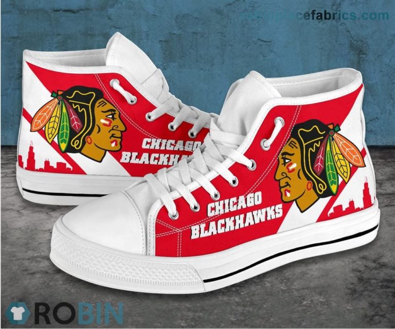 Chicago Black Hawks Canvas Shoes High Top