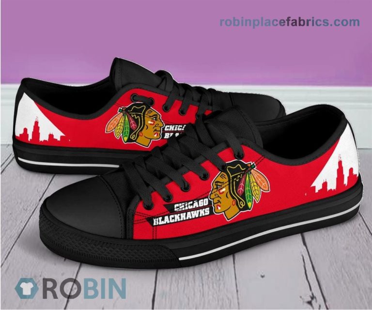 Chicago Black Hawks Canvas Shoes Low Top